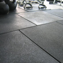 Load image into Gallery viewer, Black Rubber Tiles 1mx1m 15mm thickness - Allsport

