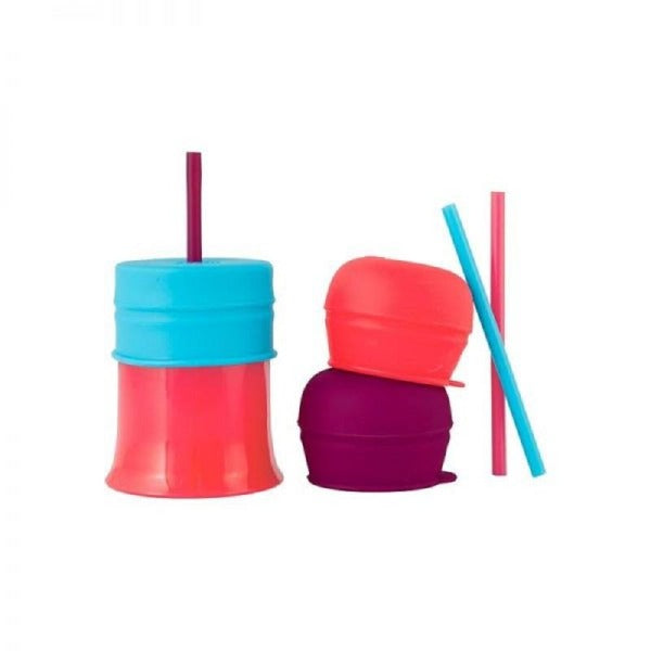 SNUG Straw Universal Silicone Straw Lids- 3pcs- Red-Blue-Purple - Allsport