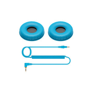 Color variation coiled cable and ear pads for HDJ-CUE1 (Blue)