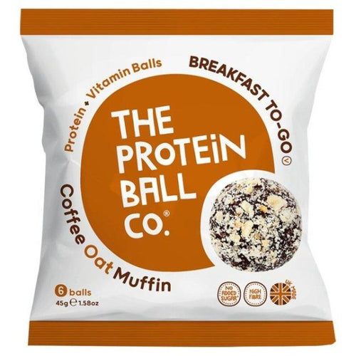 Breakfast Protein Ball Coffee Oat Muffin Vegan 45gm- 6 Balls - Allsport