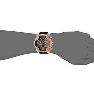 Men's CAT Caterpillar Grid Oversized Brown And Rose Gold Watch - Allsport