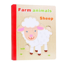 Load image into Gallery viewer, Wooden Puzzle Book Farm Animal
