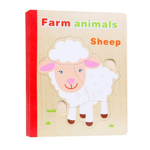 Wooden Puzzle Book Farm Animal