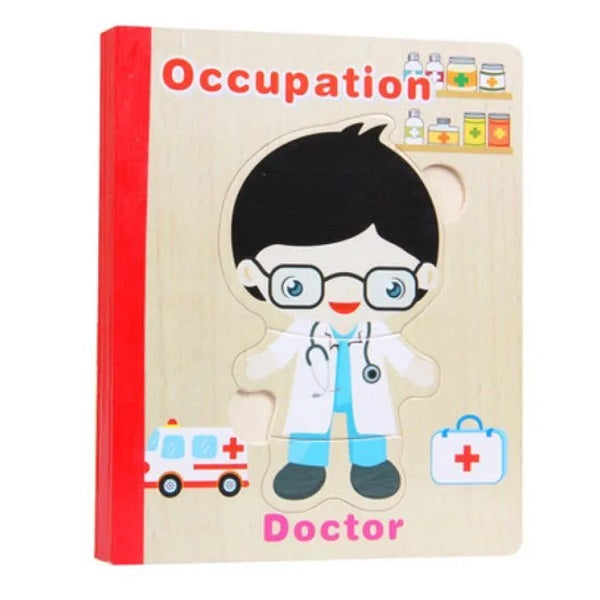 Wooden Puzzle Book Occupation