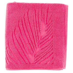 Drap de bain bouclette de coton brodé fresque jungle tropicale Jalapao fuchsia - Allsport