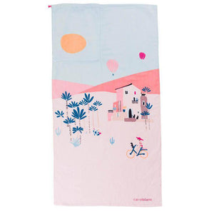 Serviette de plage et sac enfant velours de coton imprimée Manarola - Allsport