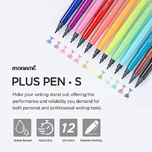 Monami Plus Pen S Non Permanent Fine liner 0.4mm 12pcs