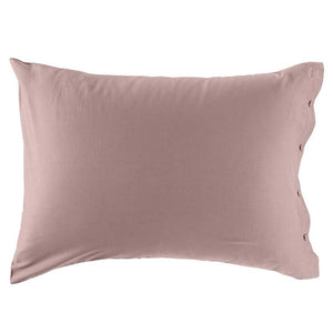 Taie d'oreiller rectangulaire en satin de coton lavé bio Quartz blush (50x70)