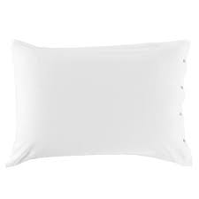 Taie d'oreiller rectangulaire en satin de coton lavé bio Quartz blanc (50x70)