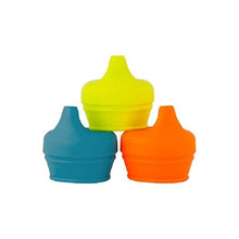Load image into Gallery viewer, SNUG Spout Universal Silicone Sippy Lids-3pcs-Yellow-Blue-Orange - Allsport
