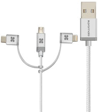 Load image into Gallery viewer, Apple MFi 3-in-1 USB Charge and Sync Cable with Lightning, Type-C, and Micro-USB - Allsport
