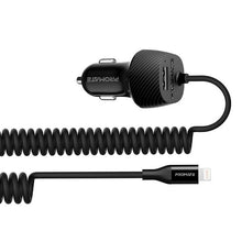 Load image into Gallery viewer, 3.4A Car Charger with Lightning Coiled Cable - Allsport
